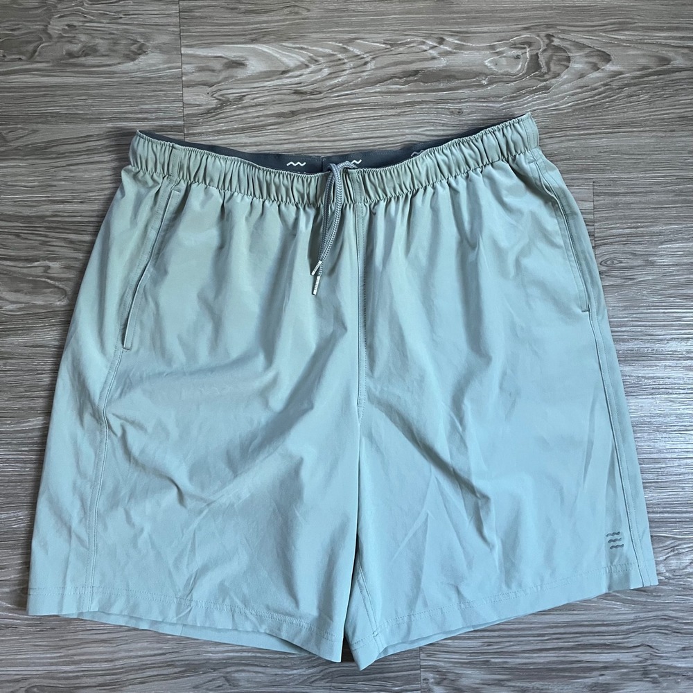 Free Fly Mens Lined Swell Shorts Light Sage Green XL Stretch Quick Dry 8 Inseam